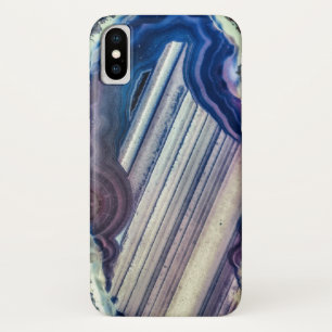 Gehäuse aus Mineralsteinen, blau und weiß iPhone X Hülle