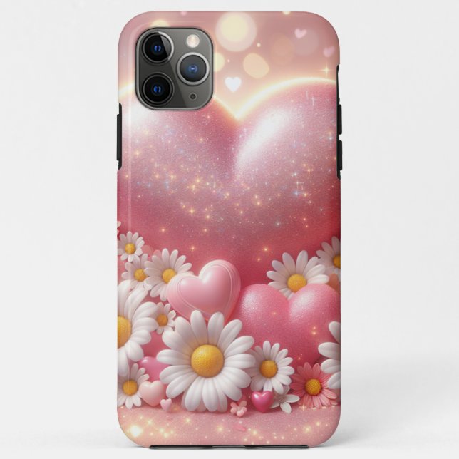 Gehäuse-Design mit rosa Blume und Herz Case-Mate iPhone Hülle (Rückseite)