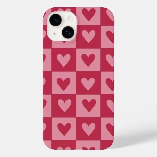 Gehäuse für Red Heart Muster auf der Tafel Case-Mate iPhone 14 Hülle (Rückseite)