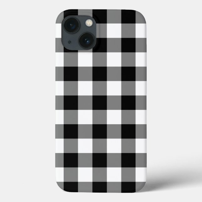 Gehäuse für schwarz-weißes Gingham-Muster Case-Mate iPhone Hülle (Rückseite)