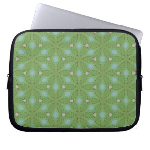 Gehäuse mit grünem und blauem Blattmuster Laptopschutzhülle