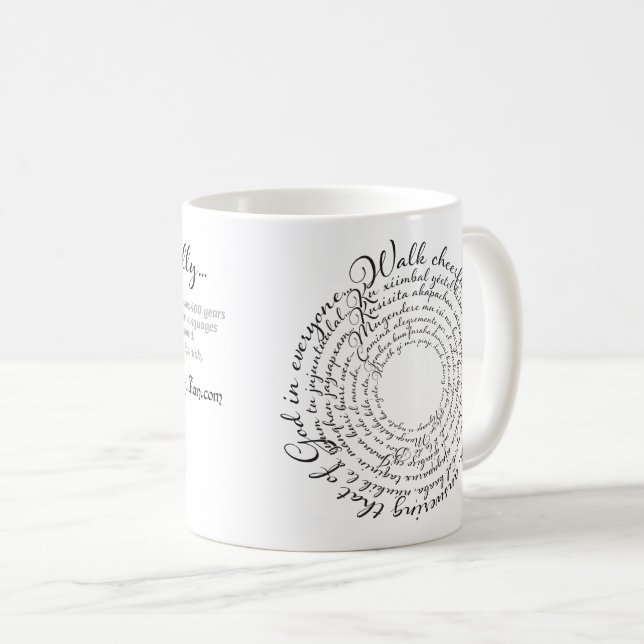 Gehe fröhlich... George Fox Quote Tasse (VorderseiteRechts)