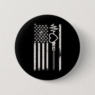 Gehe im Februar rot zur US-Flagge für Herzerkranku Button