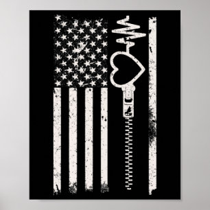 Gehe im Februar rot zur US-Flagge für Herzerkranku Poster