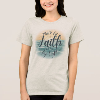 Gehe im Glauben, nicht im Anblick Christliches Bib Tri-Blend Shirt
