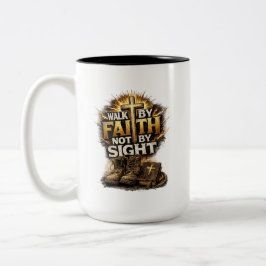 Gehe im Glauben, nicht im Schauen Zweifarbige Tasse