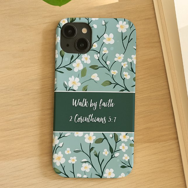 Gehe-mit-Glauben-Bibelvers Floral Case-Mate iPhone Hülle (Von Creator hochgeladen)