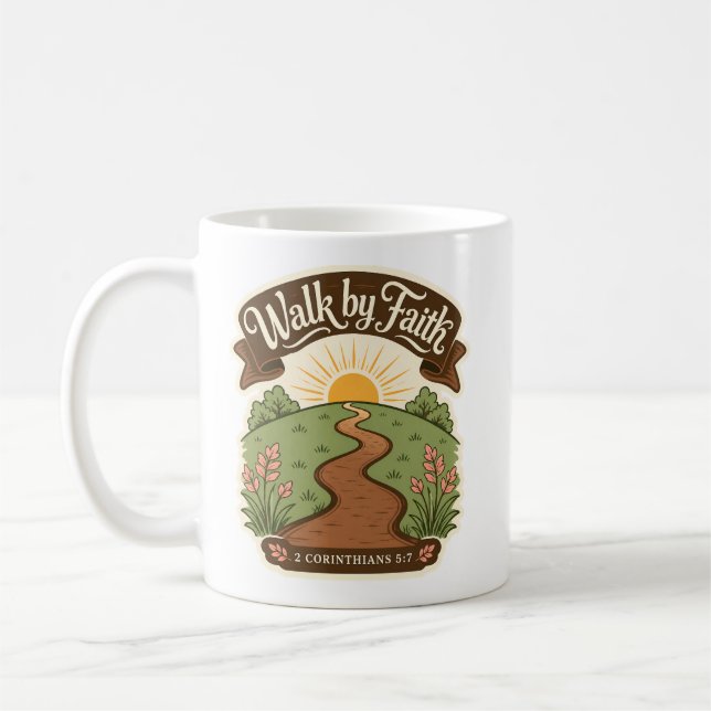 Gehe mit Glauben Christlich  Kaffeetasse (Links)