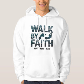 Gehe mit Glauben Christlicher Ozean Hoodie