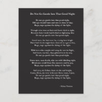 Gehe nicht zu einem sanften Gedicht von Dylan Thom