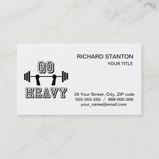 Gehe schwer visitenkarte (Vorderseite)