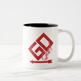 Gehe zu Mädchen! Zweifarbige Tasse