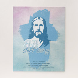 Gehe zur Kirche...! Jesus Christus. Christlicher P