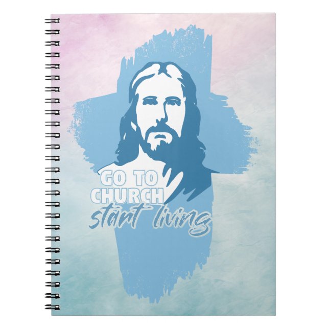 Gehe zur Kirche...! Jesus Christus. Christlicher P Notizblock (Vorderseite)