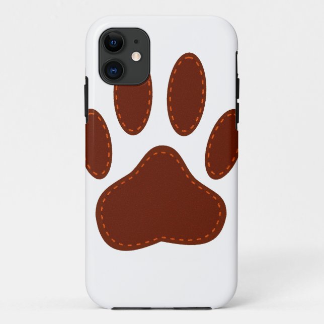 geheftete Felt Dog Paw Print Case-Mate iPhone Hülle (Rückseite)