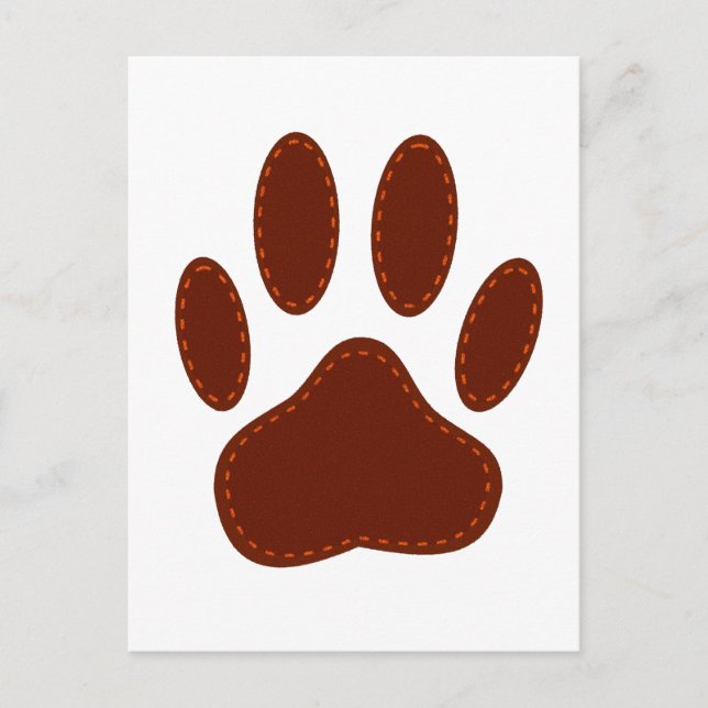 geheftete Felt Dog Paw Print Postkarte (Vorderseite)
