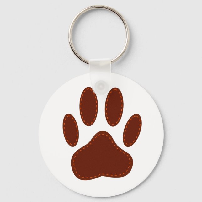 geheftete Felt Dog Paw Print Schlüsselanhänger (Vorderseite)