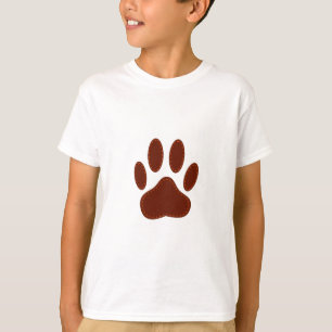 geheftete Felt Dog Paw Print T-Shirt