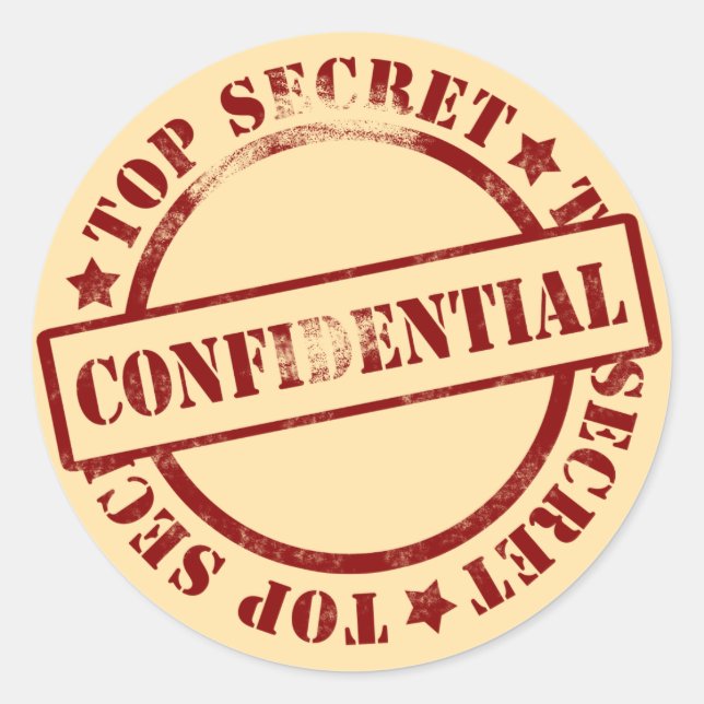 Geheimdateien Vertrauliche Sticker (Vorderseite)