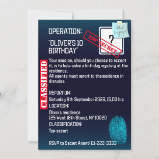 Geheimdienst Agent Detection Spy Mystery Party Einladung