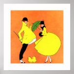 Geheime Liebe. Art Deco Print Poster<br><div class="desc">Geheime Liebe. Valentinstag Geschenk Fine Art Print. Art Deco Vintage Zeitschrift Illustration. Circa 1916.</div>