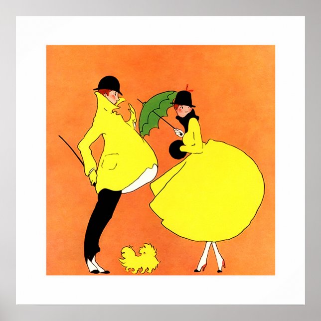 Geheime Liebe. Art Deco Print Poster (Vorne)