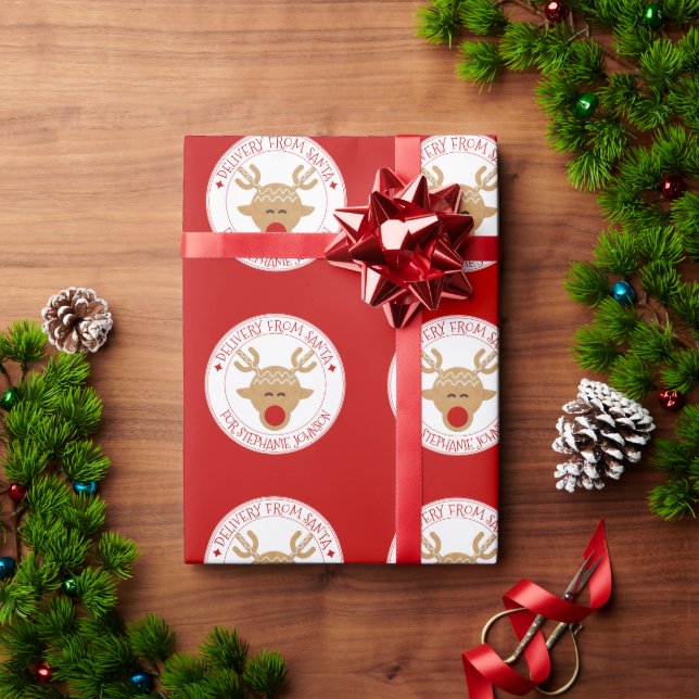 Geheime Lieferung von Weihnachtsrinder Geschenkpapier (Feiertagsgeschenk)
