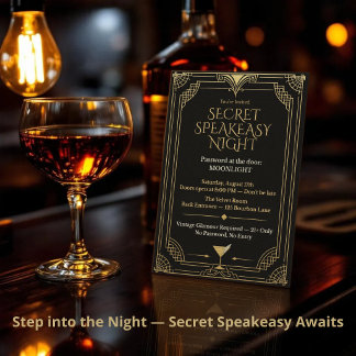 Geheime Speakeasy-Nacht-Einladung - Brüllende 20er Einladung