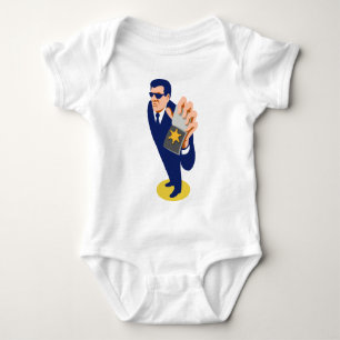 geheimer Agent mit ID-Abzeichen-Retro Baby Strampler