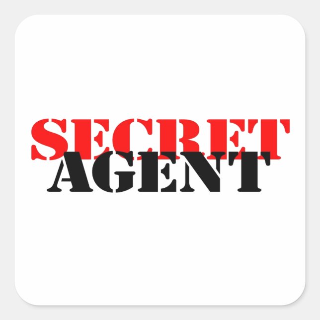 Geheimer Agent Quadratischer Aufkleber (Vorderseite)