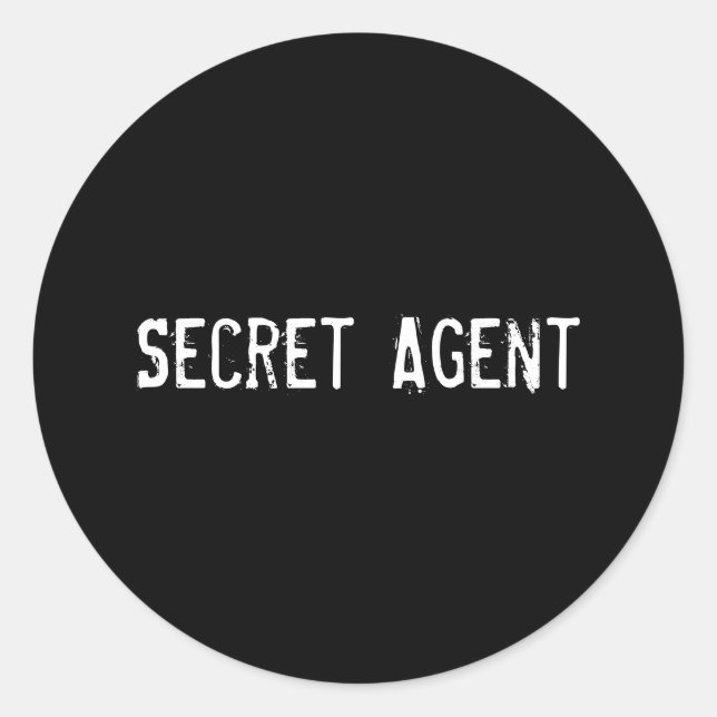 Geheimer Agent Runder Aufkleber (Vorderseite)