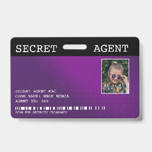 Geheimer Agent Spion Ausweis - PURPUR