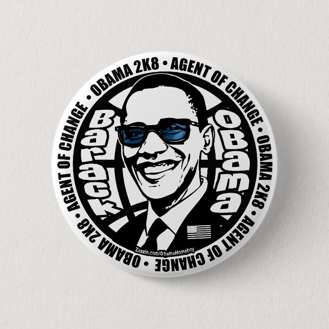 Geheimer Agentobama-Knopf Button (Vorderseite)