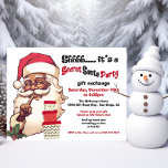 Geheimer Austausch von Geschenken für Santa Africa Einladung<br><div class="desc">Shhh.. es ist ein geheimer Santa-Geschenktausch oder tauschen Sie mit einem Afroamerikaner Black Santa und einem Stapel lustiger Geschenke aus. Weitere Änderungen finden Sie unter Anpassen dieser Vorlage. Am unteren Rand sehen Sie "Gewollt, um dieses Design noch weiter zu anpassen? Klicken Sie auf das EDIT-Tool mit Design. Von dort aus...</div>