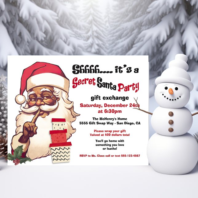 Geheimer Austausch von Geschenken für Santa Africa Einladung (Von Creator hochgeladen)