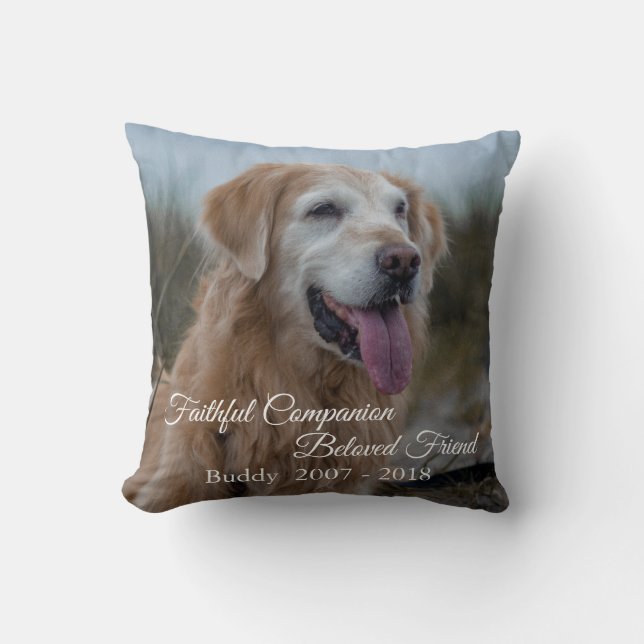 Geheimer Begleiter Geloved Pet Foto Memorial Kissen (Vorderseite)