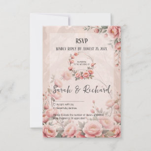Geheimer Garten Hochzeit Romantische Blumen RSVP Karte