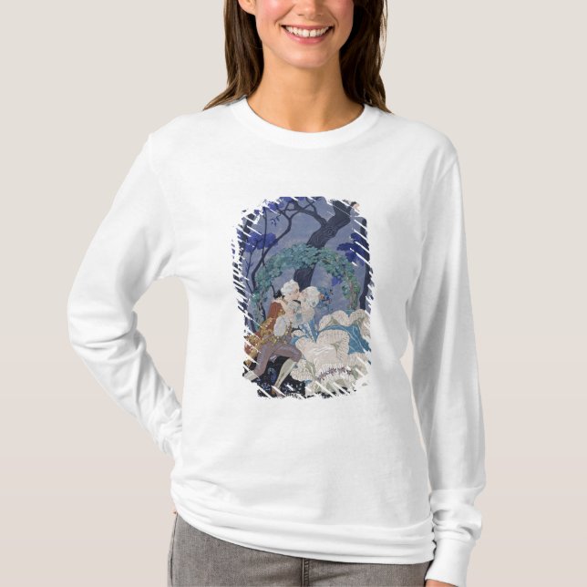 Geheimer Kuss, Illustration für "Partys Galantes" T-Shirt (Vorderseite)