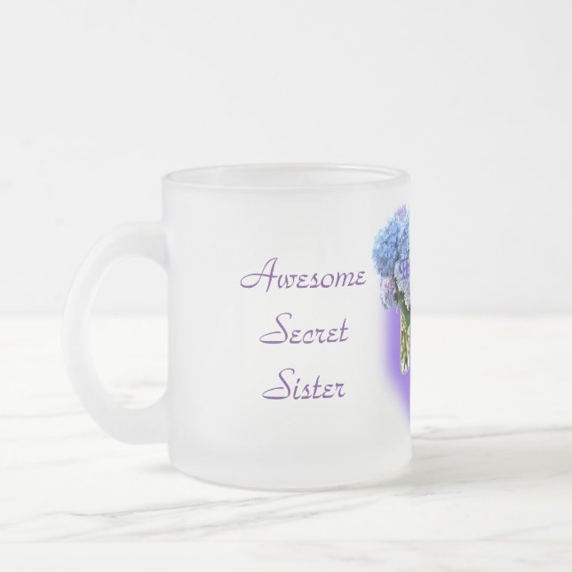 Geheimer Schwesterhydrangea-mattierter Becher Mattglastasse (Links)