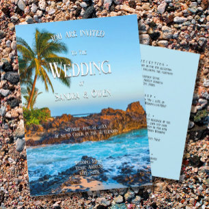 Geheimer Strand Maui, Tropisch, Paradies, Hochzeit Einladung