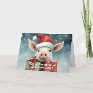 Geheimer Weihnachtsmann-Schwein-Weihnachten Karte