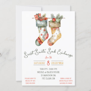 Geheimer Weihnachtsmann, Sockenwechsel, Austauschf Einladung
