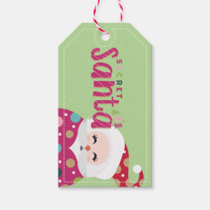 Geheimes illustratives buntes Weihnachten Sankt Geschenkanhänger