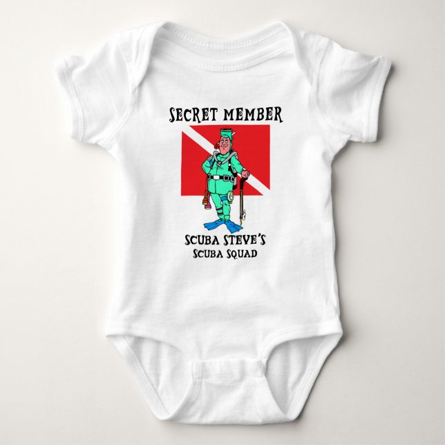 Geheimes Mitglieds-UNTERWASSERATEMGERÄT Steve-Baby Baby Strampler (Vorderseite)