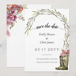 Geheimgarten   Gold Confetti Elegant Floral Save The Date