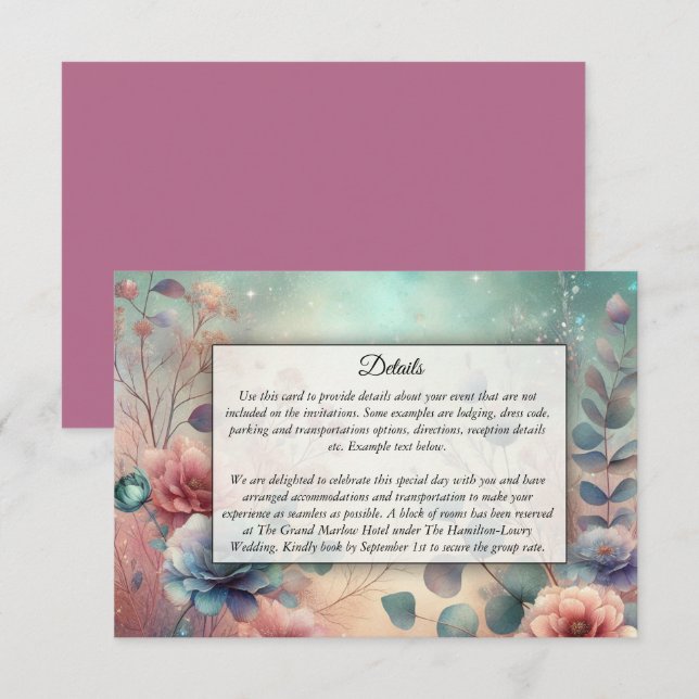 Geheimgarten im Abend Glühen Begleitkarte (Vorne/Hinten)