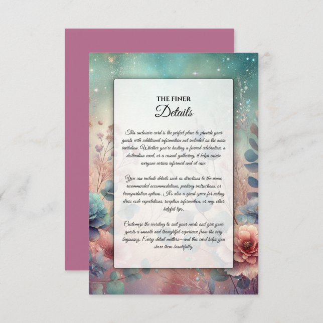 Geheimgarten im Abend Glühen Begleitkarte (Vorne/Hinten)