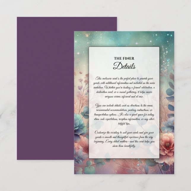 Geheimgarten im Abend Glühen Begleitkarte (Vorne/Hinten)