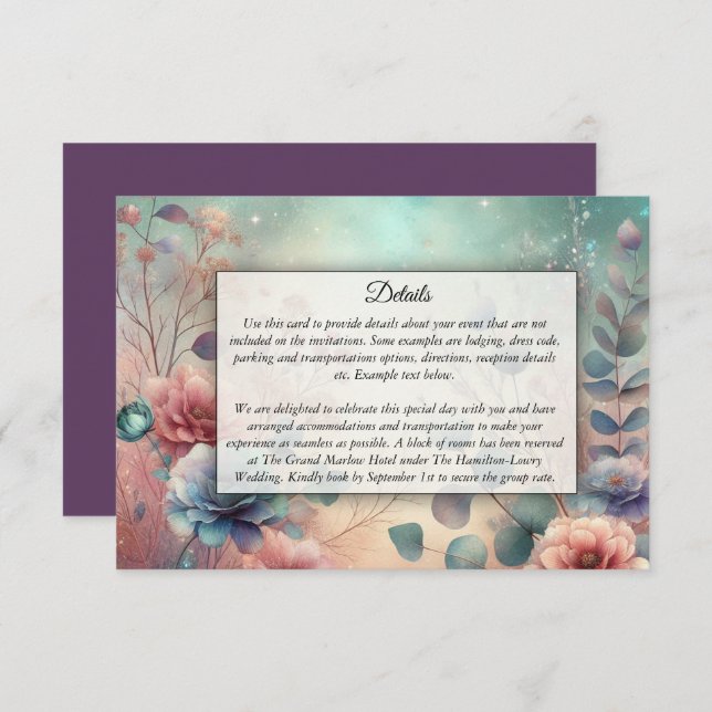 Geheimgarten im Abend Glühen Begleitkarte (Vorne/Hinten)