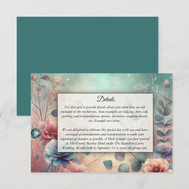 Geheimgarten im Abend Glühen Begleitkarte (Vorne/Hinten)